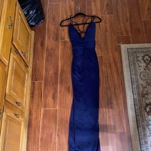 Navy blue prom girl dress size large nwt